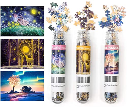 3er Pack Landschaft Mini Puzzles 150 Teile für Erwachsene Kleines Puzzle 6 x 4 Zoll Unterhaltung Wohnkultur Puzzles
