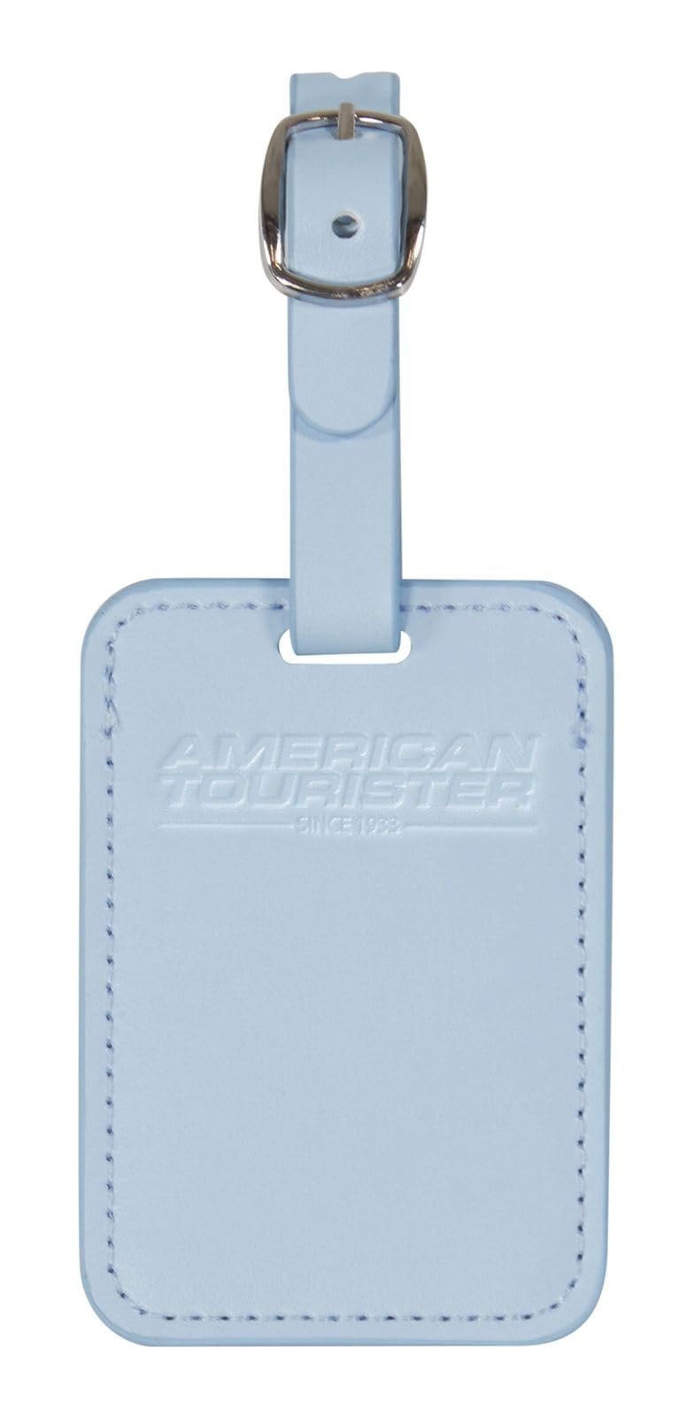 American Tourister Luggage Tags - for suitcases and Bags, with Adjustable Strap, Address Card Included, Set of 2, Neptune Blue