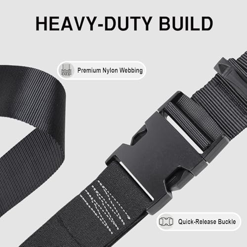 Image of Luggage Straps, Stretchable Luggage Connector Straps for Suitcases, Secure Quick Release Buckle Add A Bag Adjustable Attachment Accessories Belts (Black, 2 inch W)