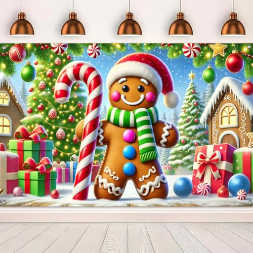 Banner navideño BlissYard 71x43 pulgadas fondo festivo miniatura 5