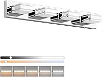 Vista 20 de Ralbay Lámpara de tocador LED moderna de 48 pulgadas para baño, 6 luces, moderna lámpara de pared de baño de acrílico LED en mate negro para tocador