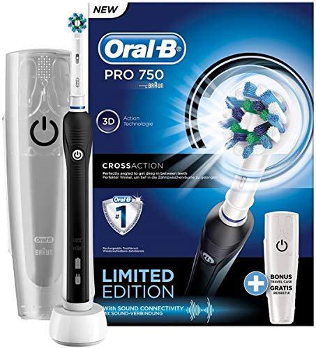 Oral-B PRO 750, Cepillo de dientes eléctrico, Negro