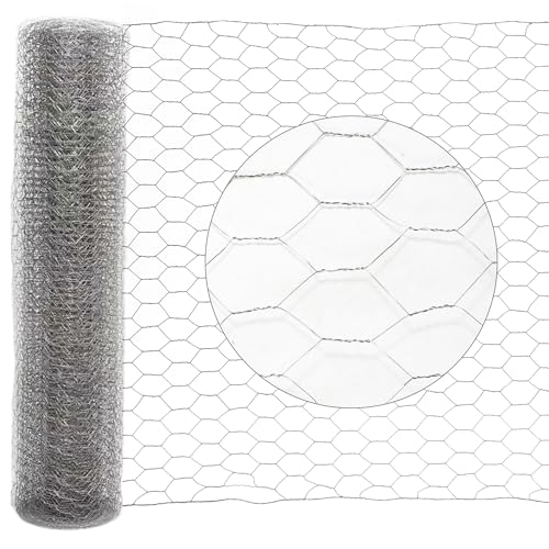 Daromigo Sechseckgeflecht Maschendrahtzaun - Verzinkt Kaninchendraht, Drahtzaun, Hasendraht - Sechseck Drahtgitter Maschenweite 27 mm, Höhe 50 cm, Länge 10 m - Silbrig Daromigo Sechseckgeflecht Maschendrahtzaun - Verzinkt Kaninchendraht, Drahtzaun, Hasendraht - Sechseck Drahtgitter Maschenweite 27 mm, Höhe 50 cm, Länge 10 m - Silbrig