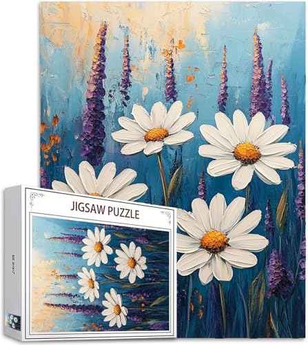 Puzzle 5000 Piezas Adultos, Margarita Puzzle Lavanda Patrón Diseño, 156x105cm Gran Formato HD Color Jigsaw Adultos, DIY Artesanía con Embalaje de Caja de Regalo, Home Room Wall Decor, Regalo, Model657