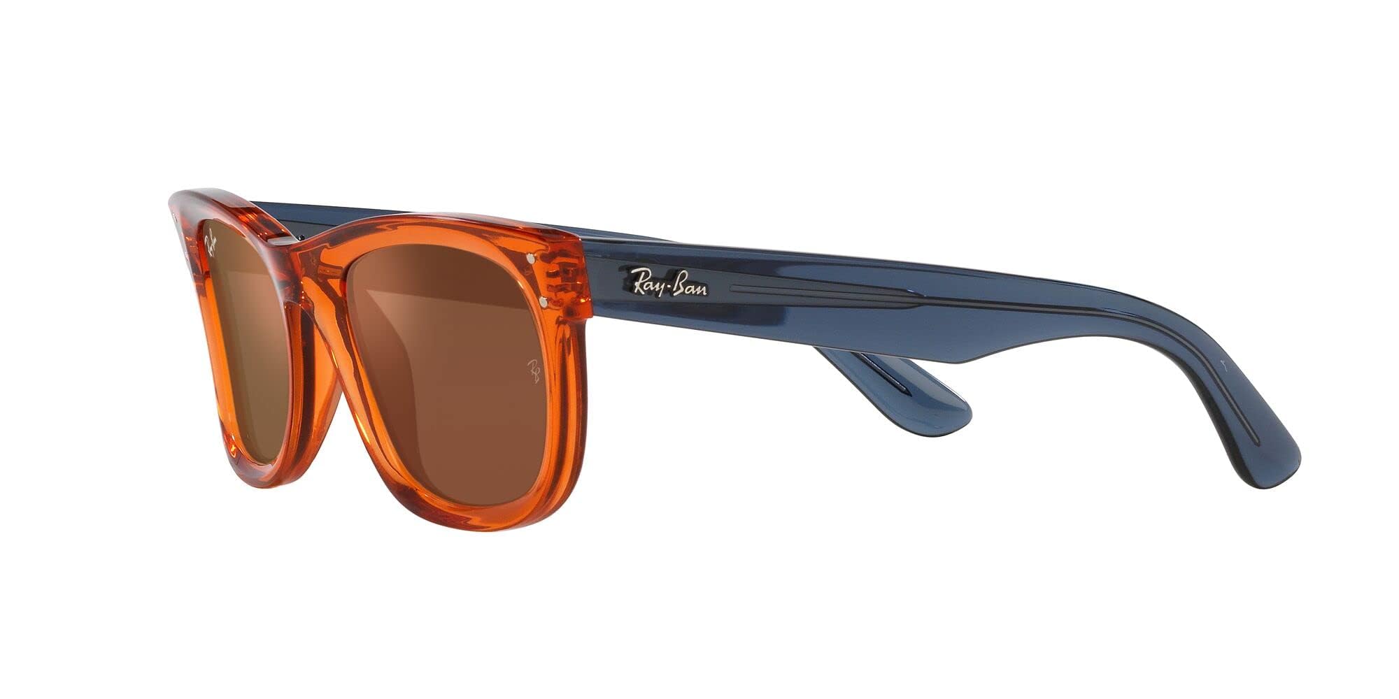 Photo 1 of Ray-Ban RBR0502S Wayfarer Reverse Sunglasses, Transparent Navy Blue/Dark Grey Mirrored Copper, 50 mm
