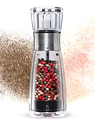 Pepper Grinder Or Salt Mill Set Grind Smoothly-Adjustable Coarseness Refillable Pepper Mill Grinder Easy To Clean Treblewind #TOP1