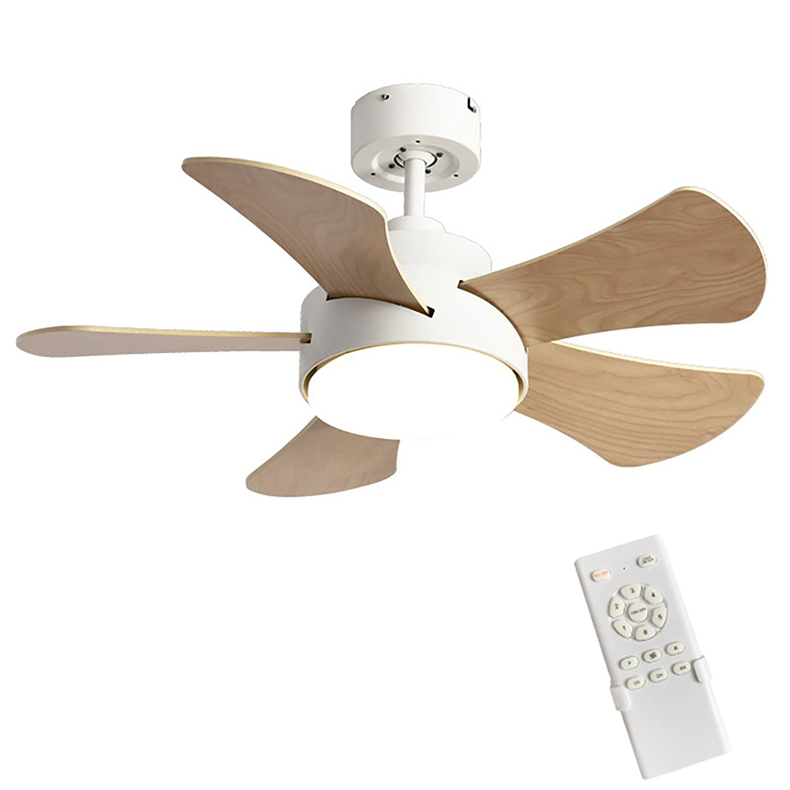 Buy AUNLPB 32 Inch Modern Ceiling Fan White Ceiling Fan with Remote Control & Dimmable LED Light