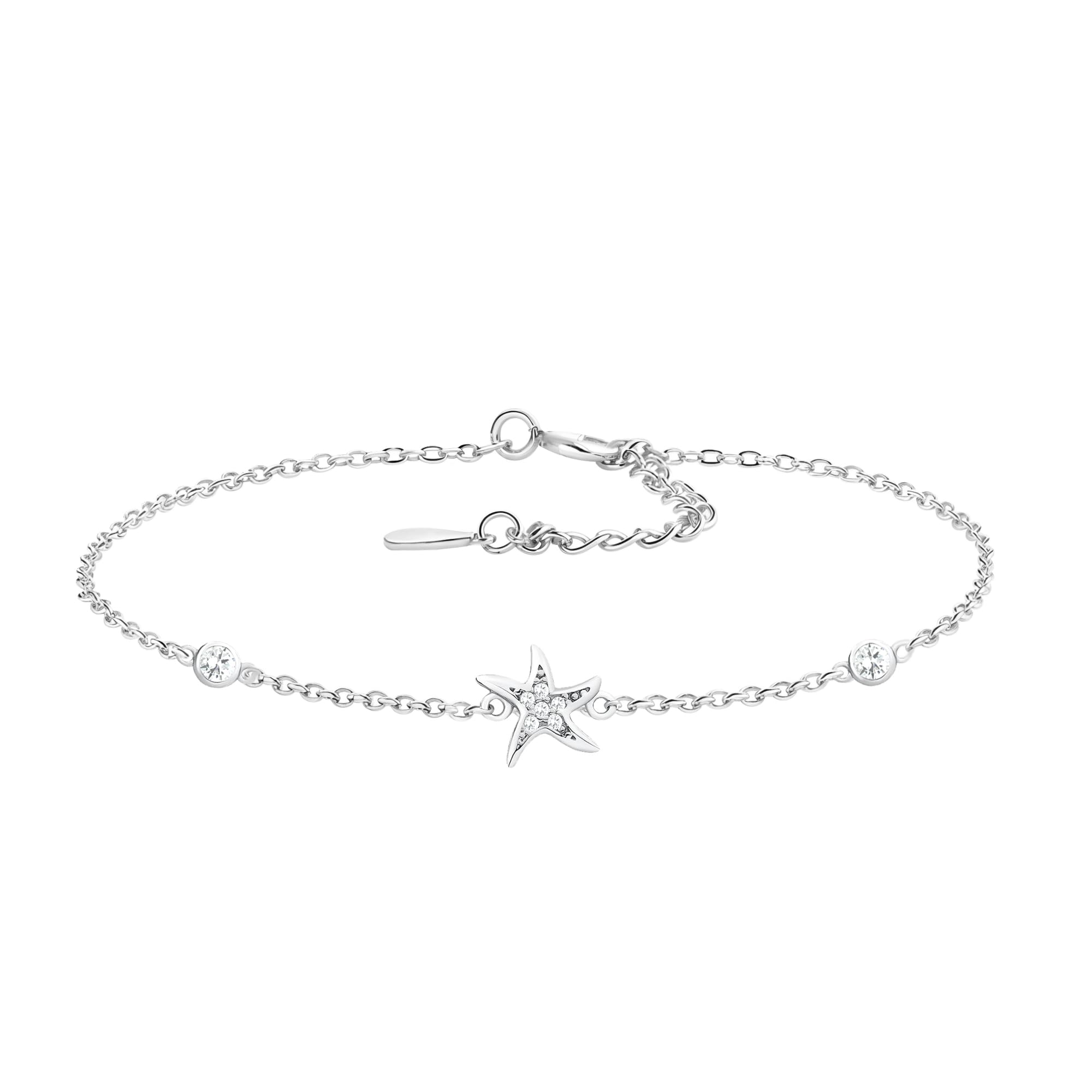 Sofia Milani - Bracciale da Donna in Argento 925 - con Pietra Zircone - Ciondolo a Stella - B0274