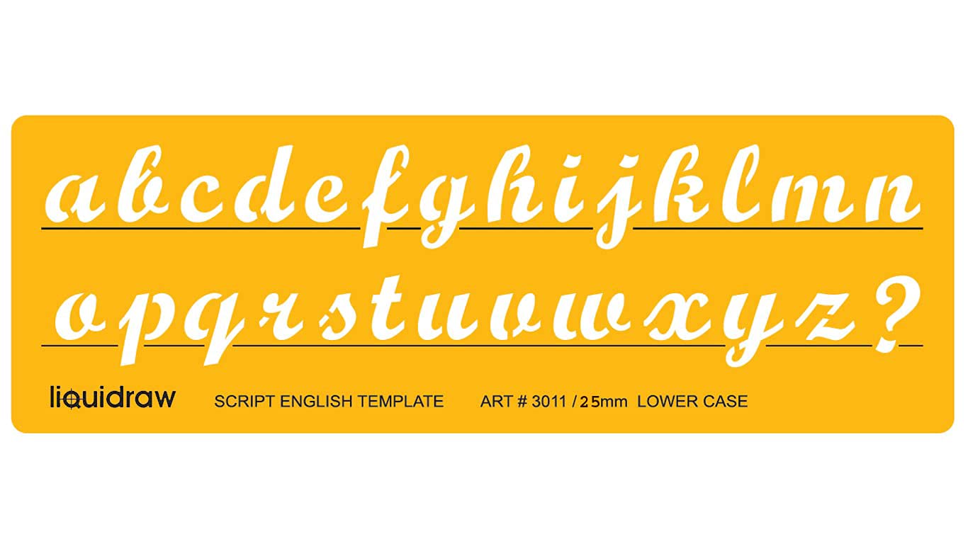 Liquidraw Lettering Stencils for Calligraphy Crafts English Stencil Alphabet Number Drawing Drafting Template (Upper & Lower Case Combo) (15mm / 20mm / 25mm) (25mm) - Image 3