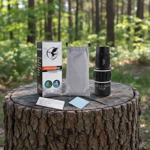 Image of 16x52 Monocular Telescope, Portable HD for Outdoor Bird Watching Black