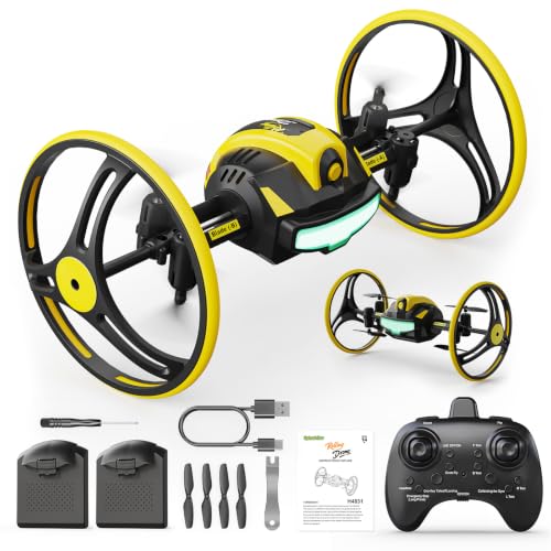 Image of HS175D & Mini Drone Car Drone Bundle, 2-in-1 Camera and Indoor RC Drone Set with Auto Return, Follow Me, Circle Fly, 360 Flip, Colorful Lights and Dual Batteries
