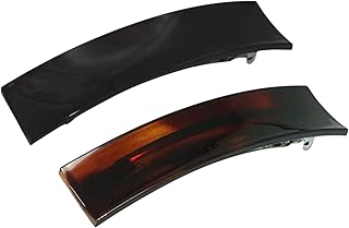 Parcelona French Rectangle Extra Large Set of 2 Tortoise Shell Brown and Black Hair