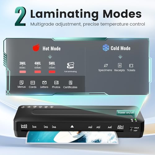 Image of MAXDONE Laminator Machine 11x17-4-in-1 Thermal Cold 13 Inch Laminating Machine with Sheets, Paper Trimmer & Corner Rounder, ABS Jam Release & Fast Warm-up Laminator for A3 /A4 /A5, Home Office School