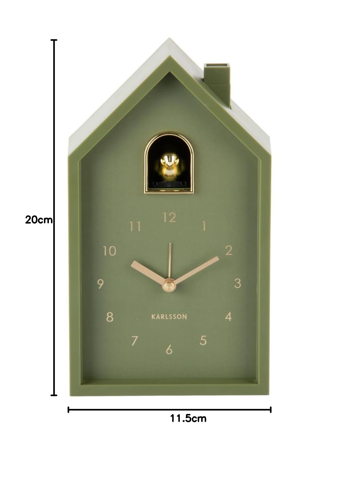 Karlsson KA6077GR Horloge murale moderne Motif coucou Vert