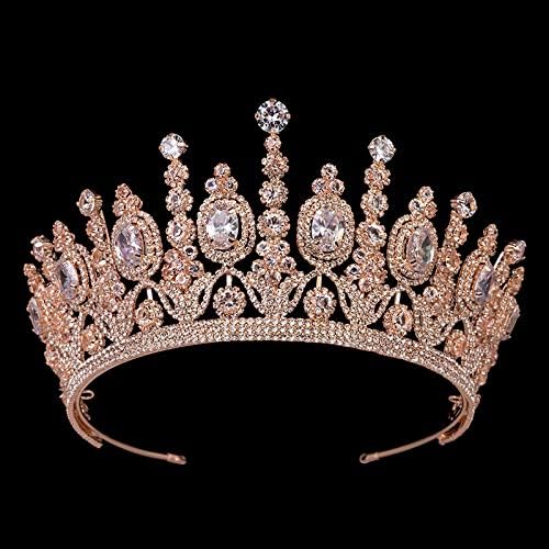Hair Jewelry Crown Tiaras for Women Bridal Classical Crowns Elliptical Wedding Big Crown for Women,Sliver