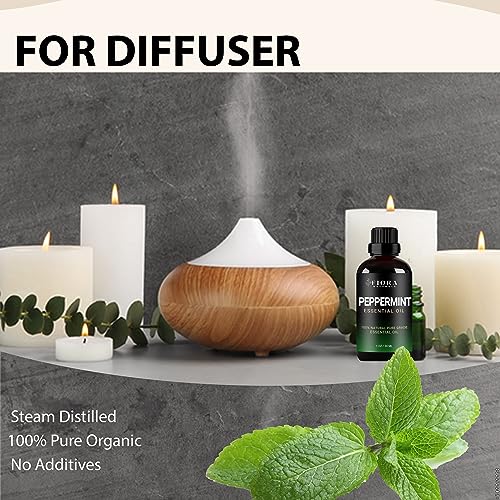 Image of Peppermint Essential Oil by Fiora Naturals - 100% Pure Peppermint Oil for Hair Growth, Skin and Scalp Acne, Diffuser, DIY soap, and Candle Making. Pure Mentha Piperita Oil