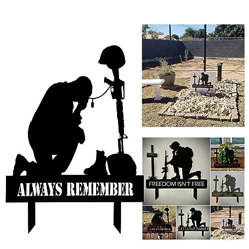 HRBYBON Garden Decoration Stake Metal Fallen Soldier Silhouette,Soldiers Yard Decoration,memorial Metal Plaque for Fallen Soldiers, Yard Decoration,courtyard Decoration 1(01) 1