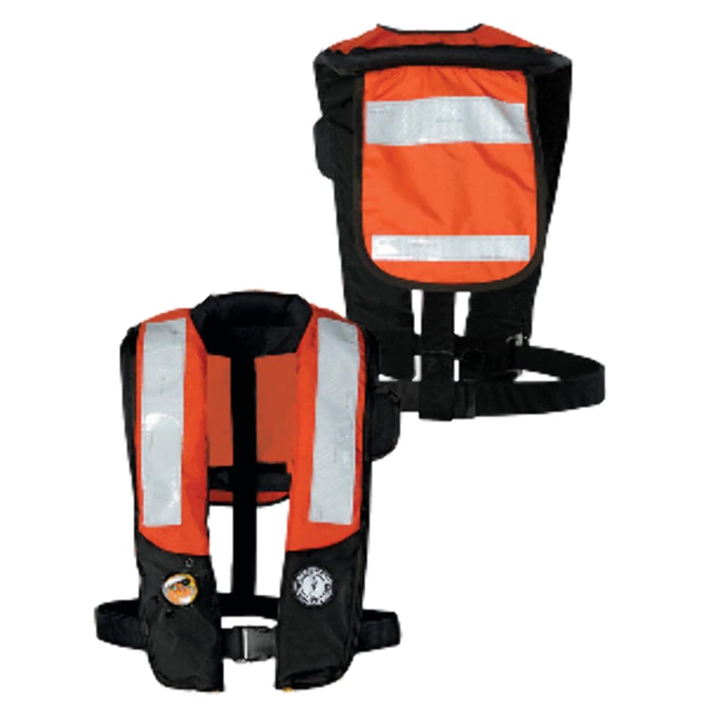 Corp Inflatable PFD with HIT (Auto Hydrostatic) with Back Flap and Solas Reflective Tape, Orange/Black
