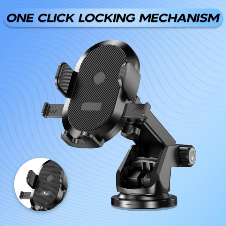 Image of CHO KU REI Grip X2 car Mobile Holder for Dashboard with 360 Degree Rotation Phone Holder in car with Quick Release Button, Strong Suction Cup & Dashboard, Mobile Holder for car (Style 1)