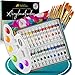 Kelthor Acrylfarben Set - 24 Künstlerfarben wasserfest - Mit Leinwand und Pinsel Set [10St.] -Farbe für Holz, Stoff, Stein, Keramik - Für Anfänger & Kinder - Inkl. Farbparlette & Leinwand