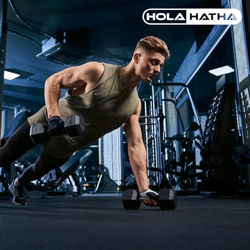 HolaHatha-Hexagonal-Dumbbell-Free-Hand-Weight-Set-wRack