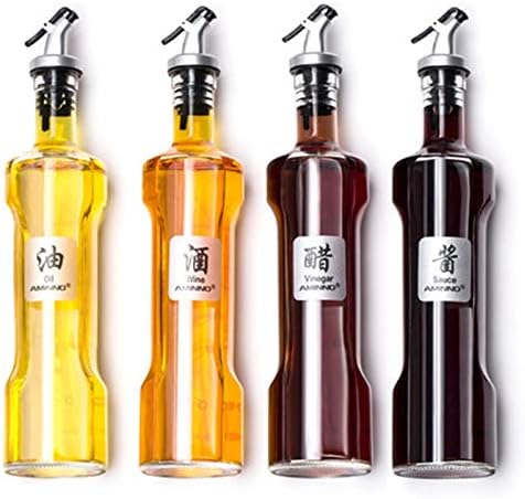 Lead-free glass seasoning gravy boats oil spray bottle for oil and vinegar soy sauce bottle dispenser wine - (Color: 2pcs bottles)
