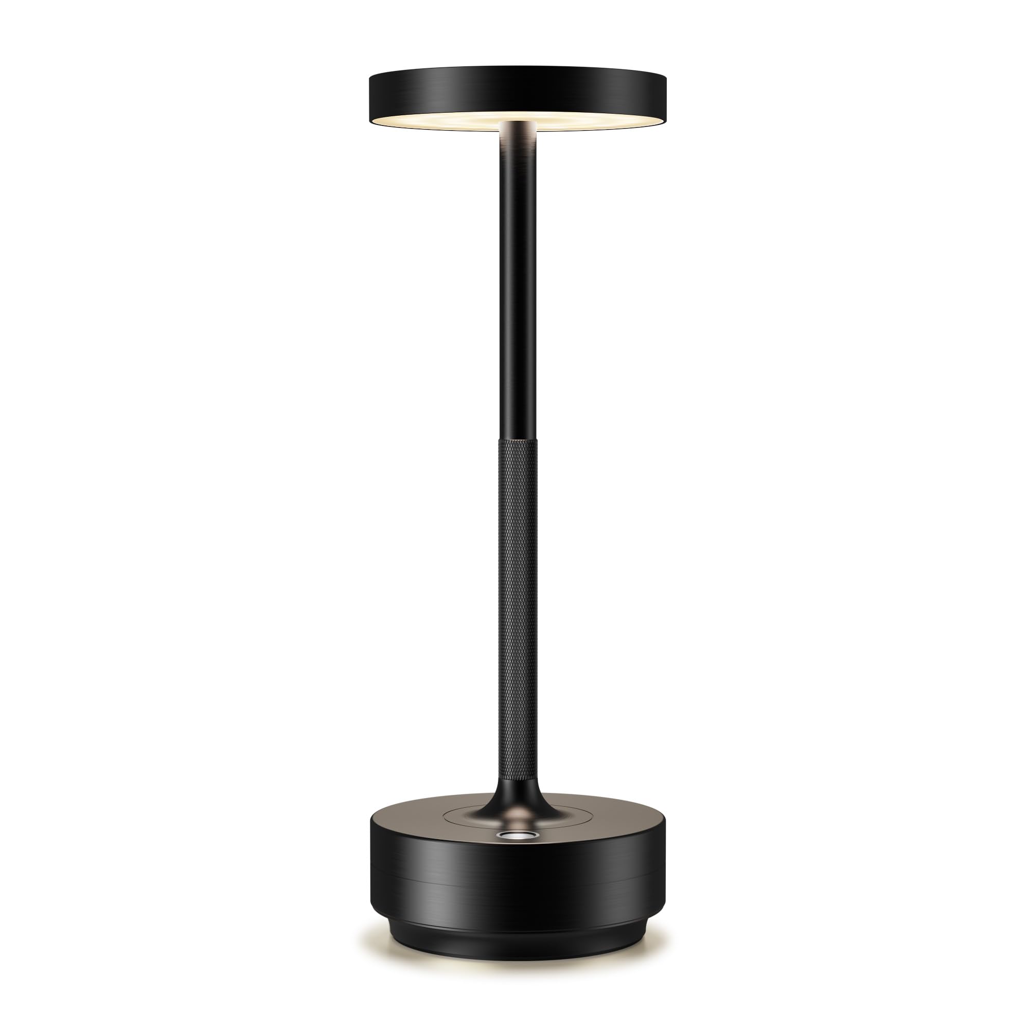 Lámpara de mesa inalámbrica LED recargable regulable 5000 mAh 3 modos de luz uso interior/exterior batería larga duración portátil USB-C lámpara de mesa (negro)