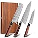 HEZHEN, juego de cuchillos de cocina de 3 piezas, cuchillo Gyuto Kiritsuke de 110 capas, cuchillo de cocina de acero damasco completo, cuchillo multiusos con mango octágono