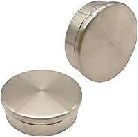 YLXSS 304 Stainless Steel Handrail End Caps for 2" Stair Balcony Railings - Style 1, 2-Pack | Rust-Proof, Tool-Free Install