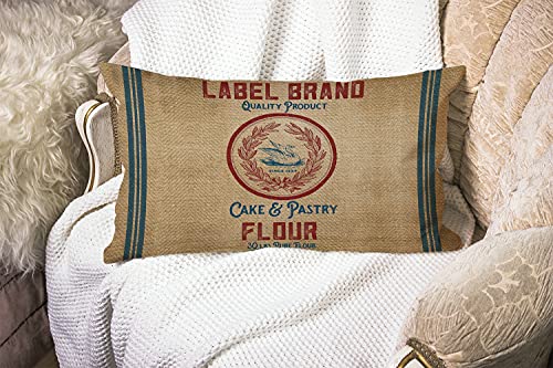 Smooffly-Vintage-Burlap-Pattern-Like-Flour-Sack-Pillow-Cover-Home-Decorative-Throw-Pillow-Cover-Cotton-Linen-Cushion-for-CouchSofaBedroomLivingroomKitchenCar-12-x-20-inch-Oblong-Pillow-case Smooffly Vintage Burlap Pattern Like Flour Sack Pillow Cover Home Decorative Throw Pillow Cover Cotton Linen Cushion for CouchSofaBedroomLivingroomKitchenCar 12 x 20 inch Oblong Pillow case