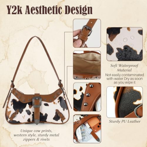 Image of PALAY Shoulder Bag for Women Girls Small Canvas Handbag with Chain Charm Hobo Bag Stylishly Sweet Y2K Star Patchwork Letter Printed Handbag Casual Small Shoulder Bag