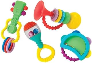 Infantino Baby's 1st Teethe and Play Music Set - Baby Essentials 4 Piece Gift Set, Instrument Themed Teethers and Rattles for Sensory Stimulation and Motor Development for Babies & Toddlers, BPA Free