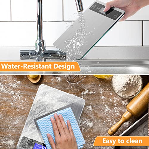 Food Scale Kitchen Scales Digital Weight Grams And Oz - 33Ib Kitchen Scale For Weight Loss, Baking Cooking, 1G/0.1Oz Precise Graduation, Usb Rechargeable, Stainless Steel, And Tempered Glass #TOP3