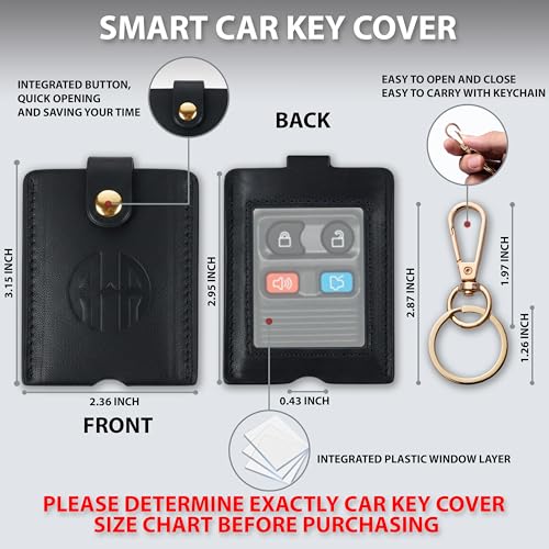 Image of Leather Keys Sleeve for Broken Car Key Loop Replacement - Cute Keychain Cover - Protector, Holder for Men & Women