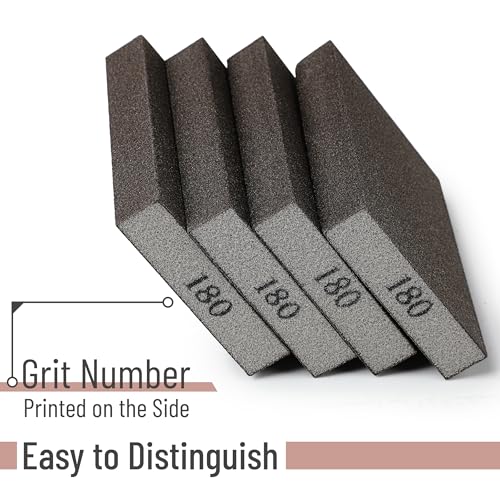 Bates- Sanding Sponge, 8 pcs, 180 Grit, Sandpaper Block, Sanding Blocks for Wood, Drywall Sanding Block, Drywall Sanding Sponge for Wood, 180 Grit Sanding Blocks Drywall, Sandpaper for Drywall Sponge - Thumbnail 4