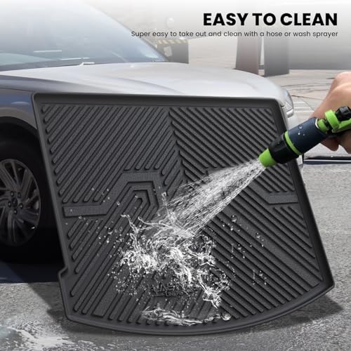 Image of LASFIT Cargo Mat for Lincoln Corsair 2020-2026, TPE Black | 3D Custom Fit TPE All Weather Trunk Mat, Full Coverage Secure-Fit Cargo Liner, Easy to Wash