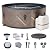 M Spa Mono 138 Jet Outdoor Patio Bubble Hot Tub Wi-Fi Enabled App Controlled 930 Liter Comforting Spa for 6 People with Control Box, Champaign Gold