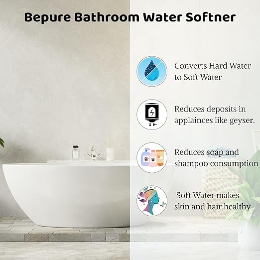 Bepure M7 Bathroom Water Filter 7 Litre | Permanent Hardness removal from water | Improves Skin and Hair texture and quality | Increases Life of Geyser | Easy Installation and Recharge