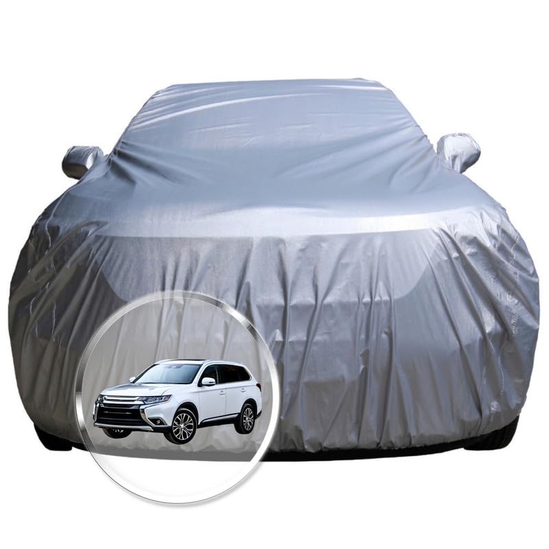 Image of NEODRIFT 'CrystalTech' Car Cover for Mitsubishi Outlander (100% Water-Resistant, All Weather Protection, Tailored Fit, Multi-Layered & Breathable Fabric) (Colour: Crystal Silver)