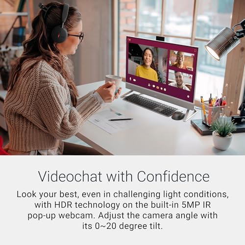 Dell 27 All-in-One Desktop ec27250-27-inch FHD (1920 x 1080) Display, Intel Core 5 Processor 120U, Graphics, 16GB DDR5 RAM, 512GB SSD, Windows 11 Home, Onsite Service - White - 3