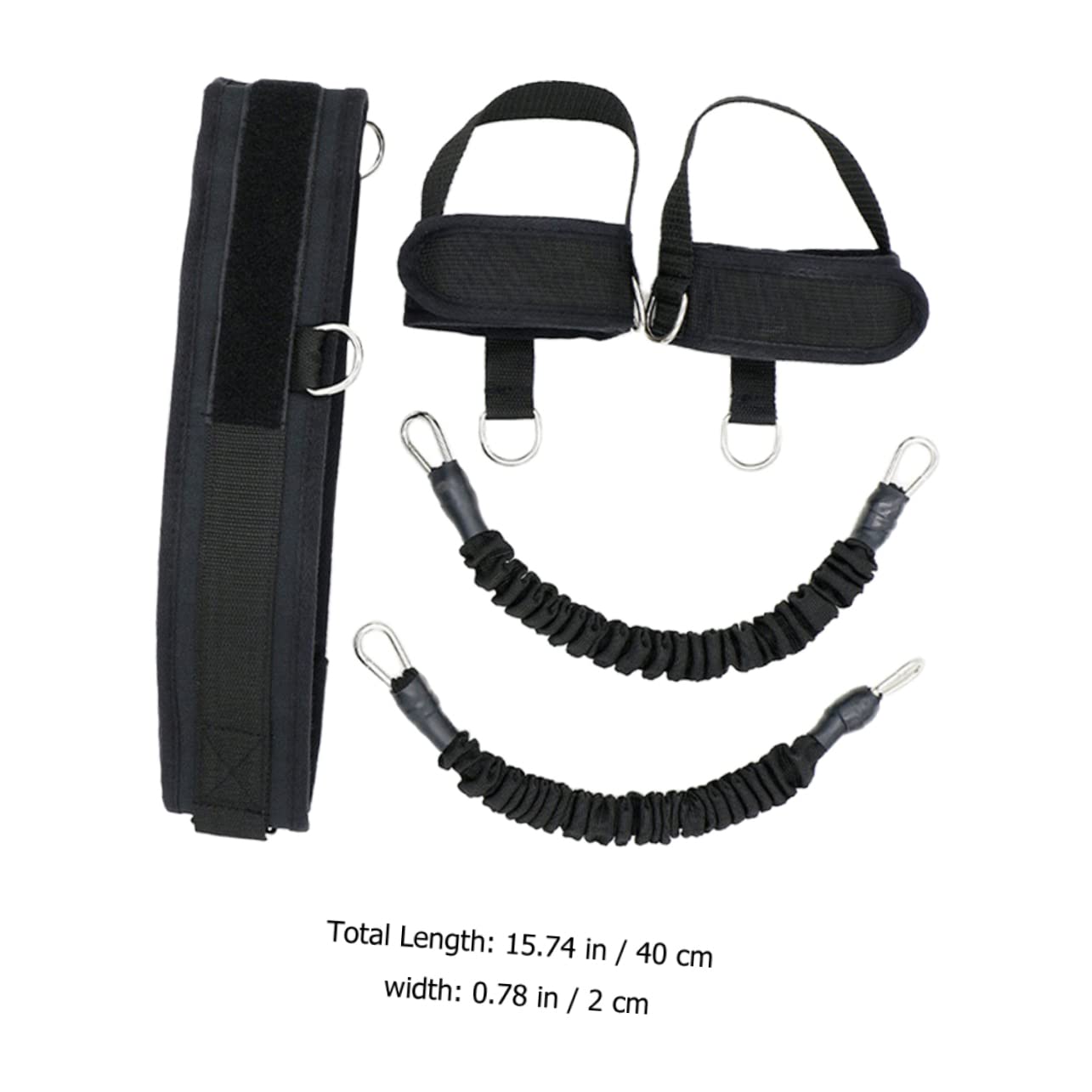 ibasenice Fasce Elastiche di Resistenza per Caviglie in Neoprene e Pelle Rigenerata Nero Set 1 per Allenamento Sicuro e Gambe Snelle per Esercizi Indoor e Outdoor