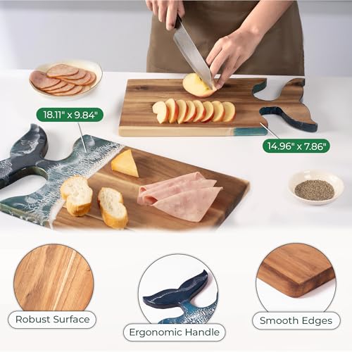 Tabla de cortar rectangular de madera de acacia 15x8 pulg miniatura 3