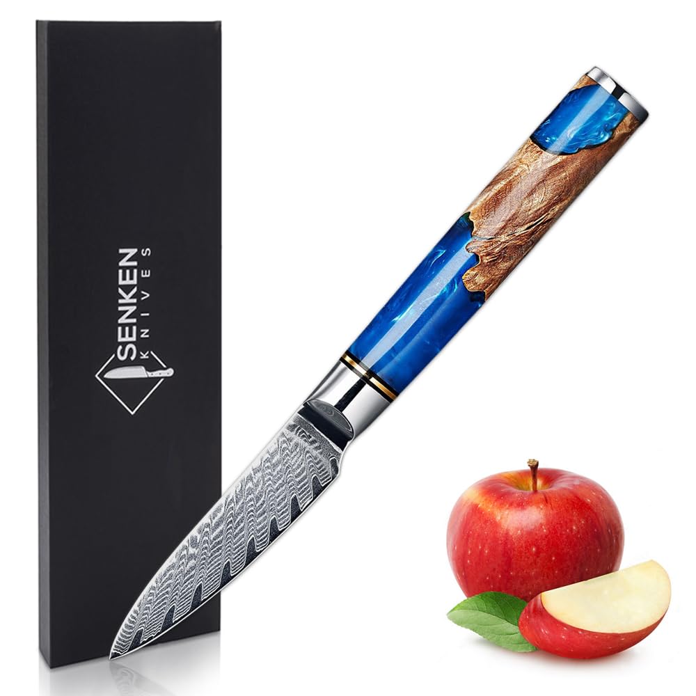 Amazon | SENKEN(センケン) ダマスカス鋼 果物ナイフ 津波コレクション