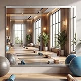 Antok Home Gym Mirror 58'x30' 2PCS, Large Full Length Wall Mounted Mirrors, Frameless Tempered Glass Full Body Mirror for Gym Yoga Dance Studio Garage Bedroom & Bathroom