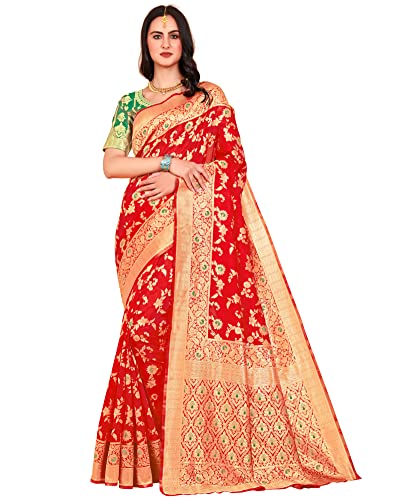 Image of Glory Sarees Women's Banarasi Silk Saree With Blouse Piece (Kara164 Parent)