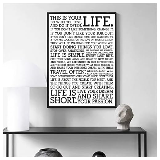 TANYANG The Manifesto This Is Your Life Posterdruck Auf Leinwand, Zitat, Modernes Wandbild, Für Wohnzimmer, Heimdekoration 50X70Cm Kein Rahmen