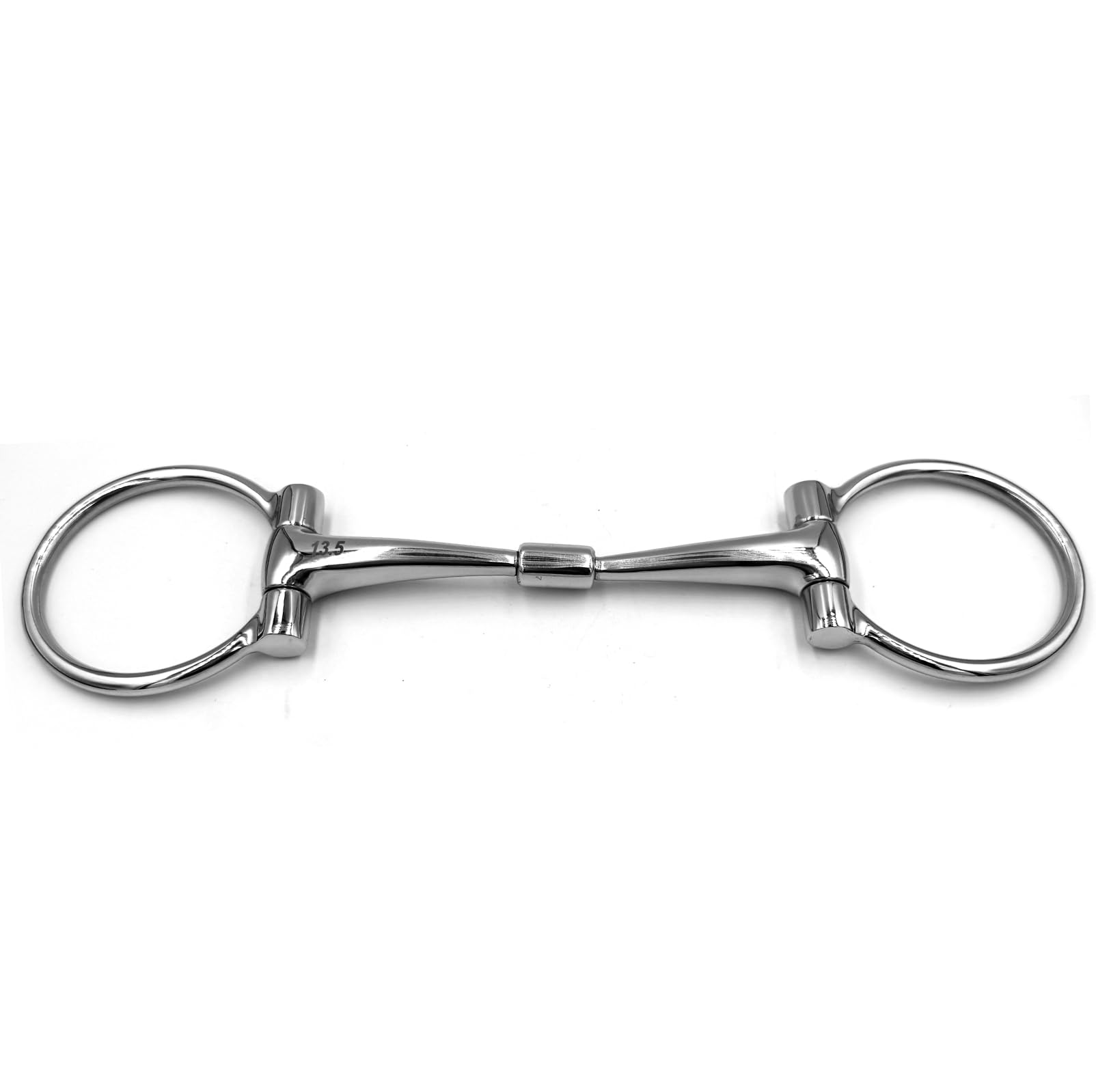 ES0244 D-Trense Doppelt Gebrochen mit Mittelzylinder Edelstahl 14mm, 13.5cm
