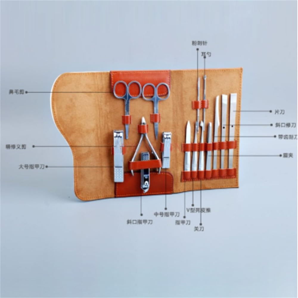 Ensemble de 15 Coupe-Ongles en Acier Inoxydable pour la Maison, Outil de Nettoyage Personnel, Pince à Ongles, Ensemble de pédicure, Bleu foncé (Blanc)