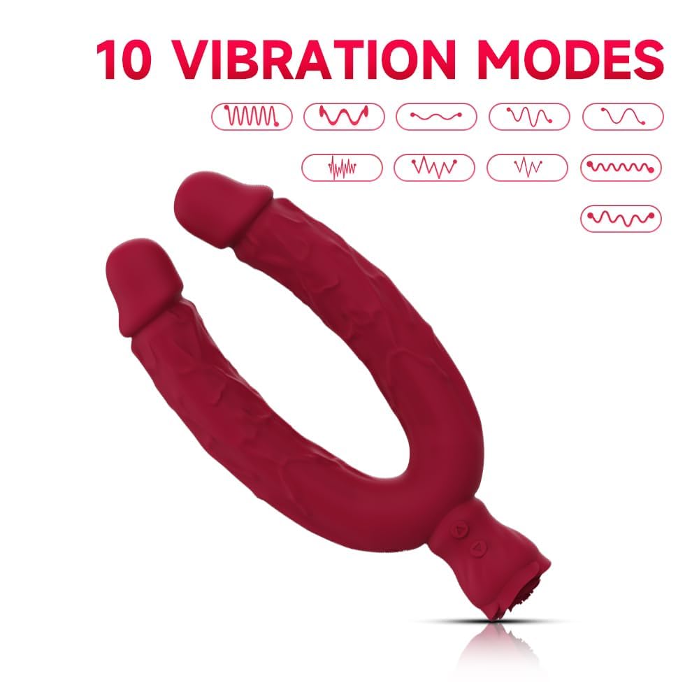 Giocattolo sessuale a forma di U Consolatore per donne e coppie G- e stimolatore del clitorio anale con 10 modalità oftion ideale per l'uso da solo o in coppia