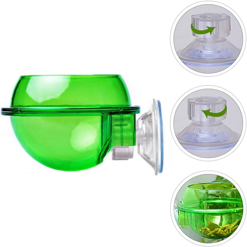 2sets Leopard Gecko Food Dish Pet Water Bowl with Suction Cup for Easy Feeding 4pcs*2